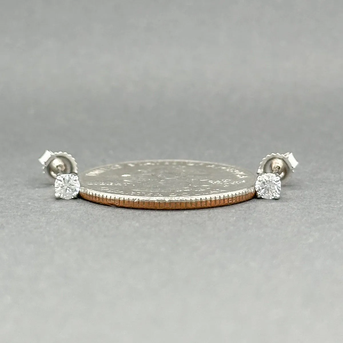 Estate 14K W Gold 0.23ctw G/I1 Diamond Stud Earrings