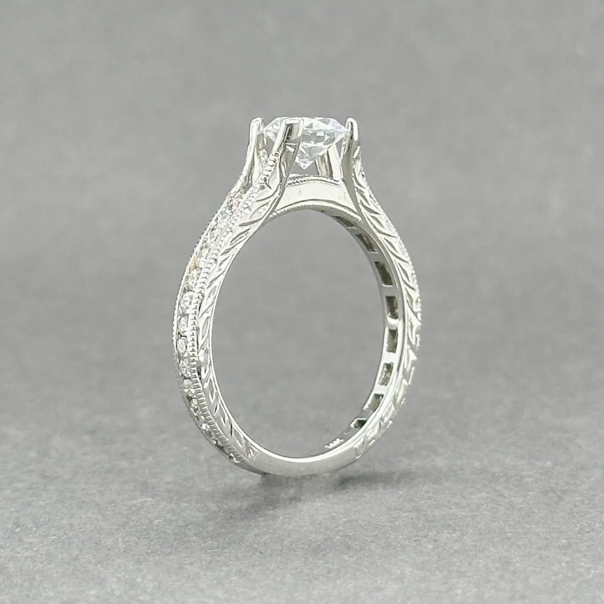 Estate 14K W Gold 0.43ctw Diamond Eng. Ring