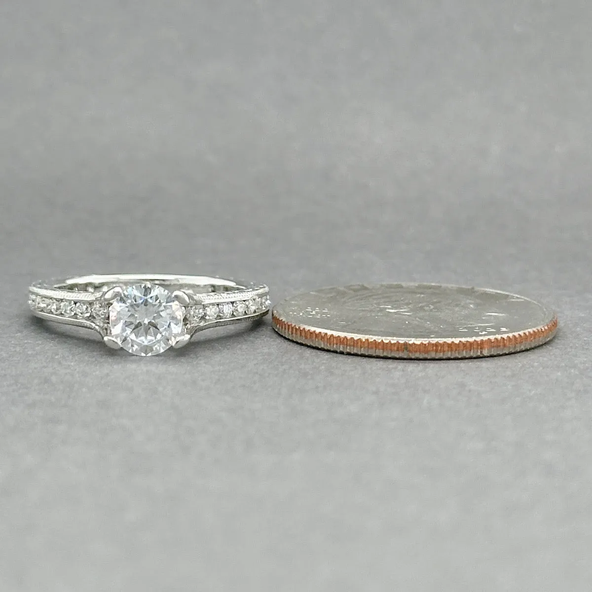 Estate 14K W Gold 0.43ctw Diamond Eng. Ring
