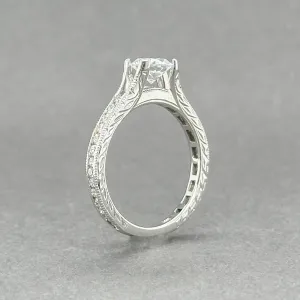Estate 14K W Gold 0.43ctw Diamond Eng. Ring