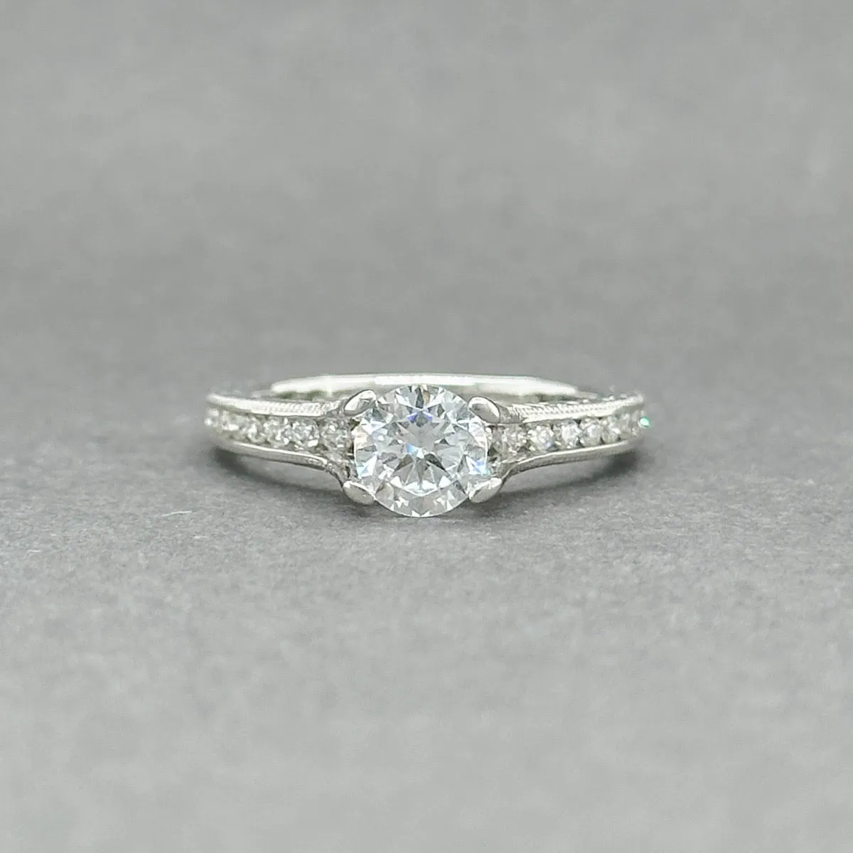 Estate 14K W Gold 0.43ctw Diamond Eng. Ring