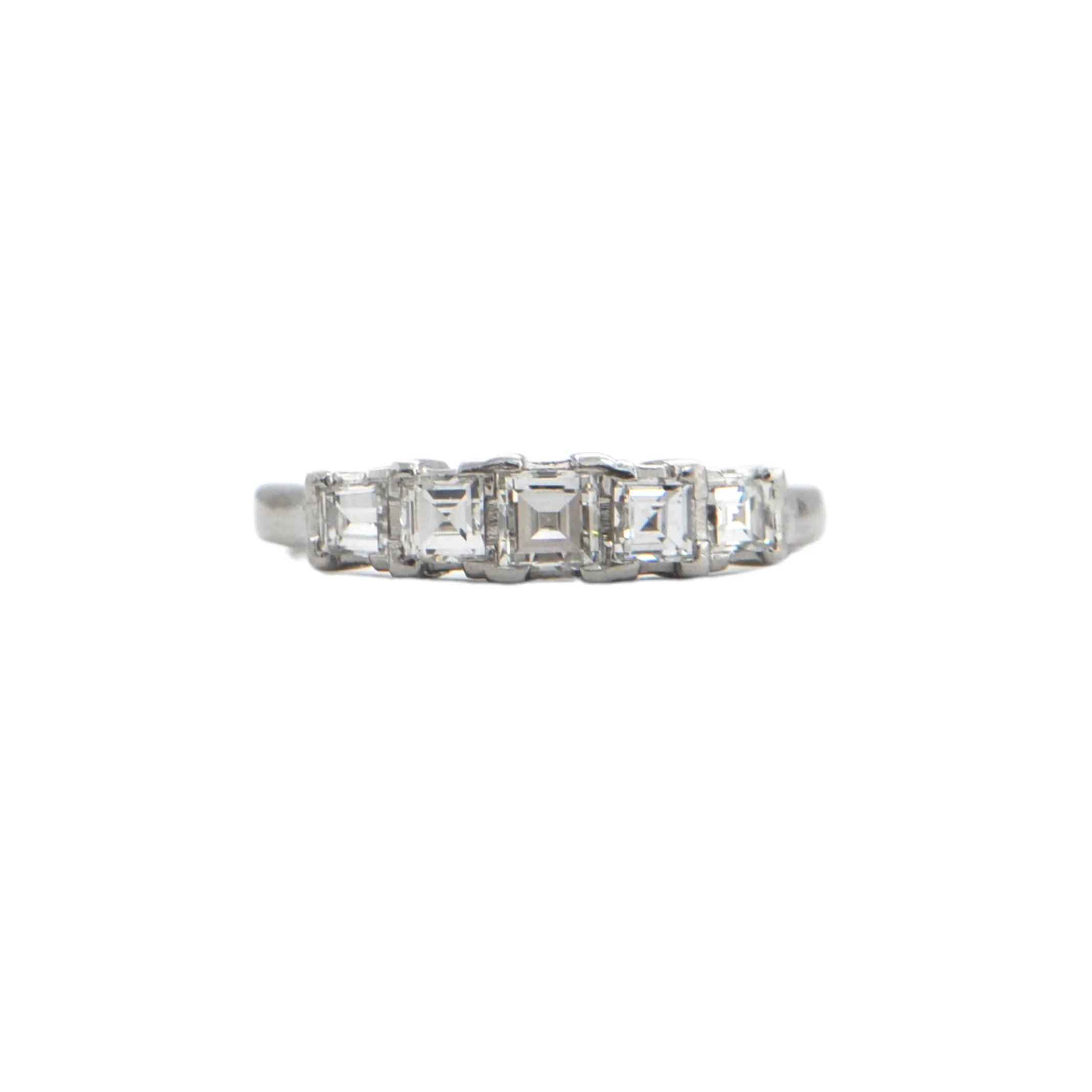 Estate Diamond Platinum Semi-Eternity Band