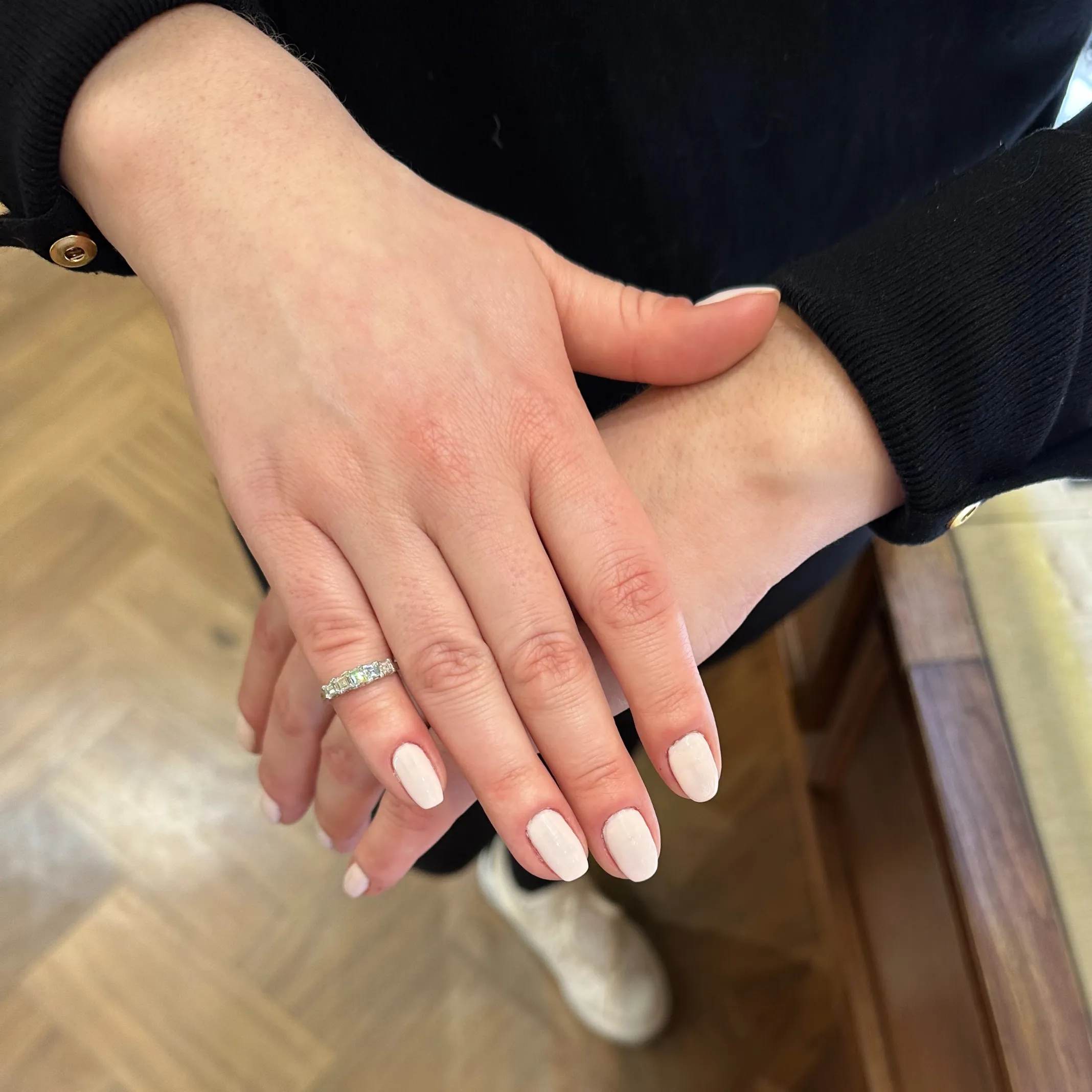 Estate Diamond Platinum Semi-Eternity Band