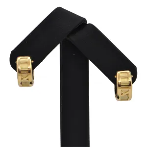 Estate Tiffany & Co. 18k Yellow Gold Atlas Collection Huggie Earrings Dated 1995