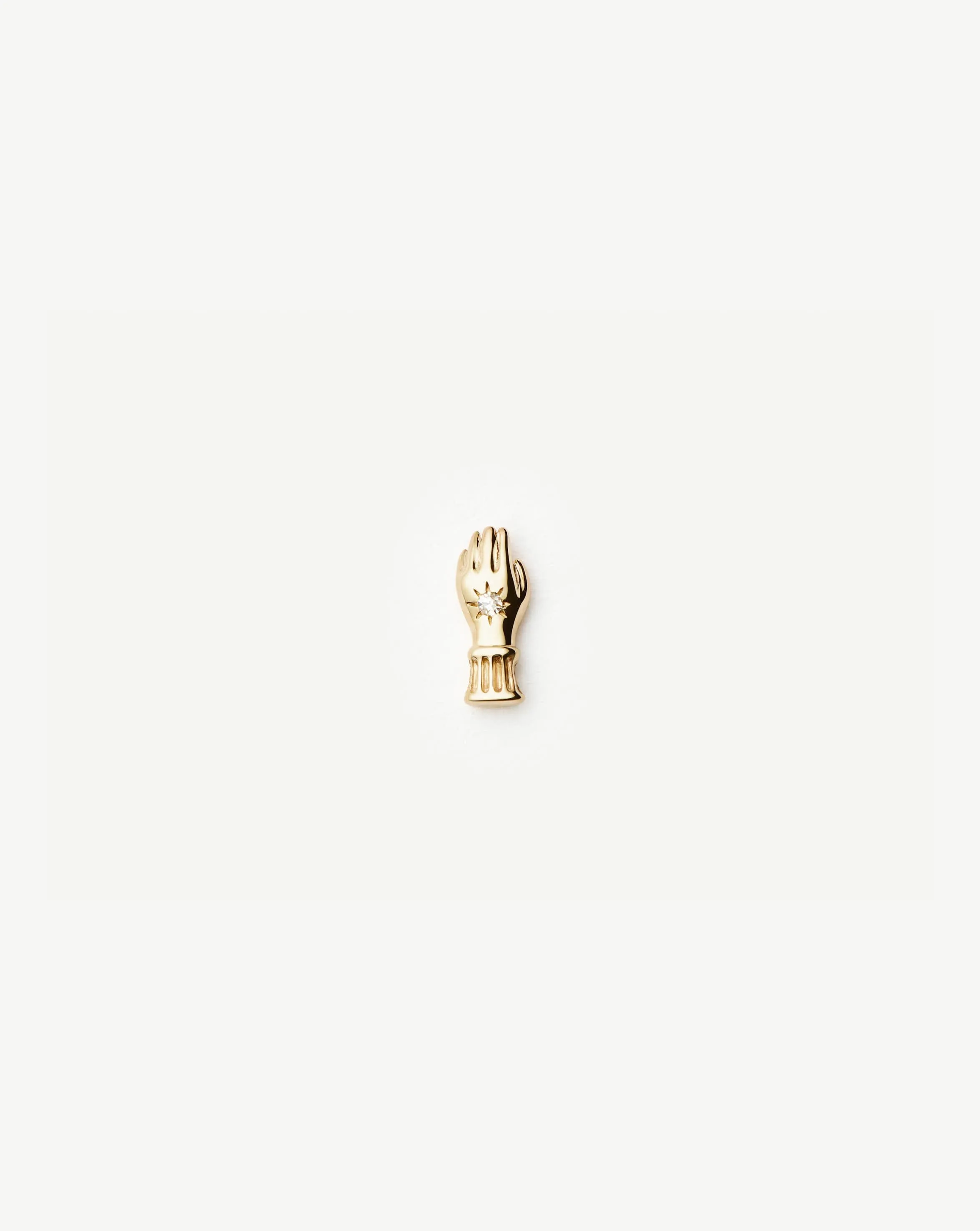 Fine Harris Reed Hand Single Stud Earring | 14k Solid Gold/Diamond