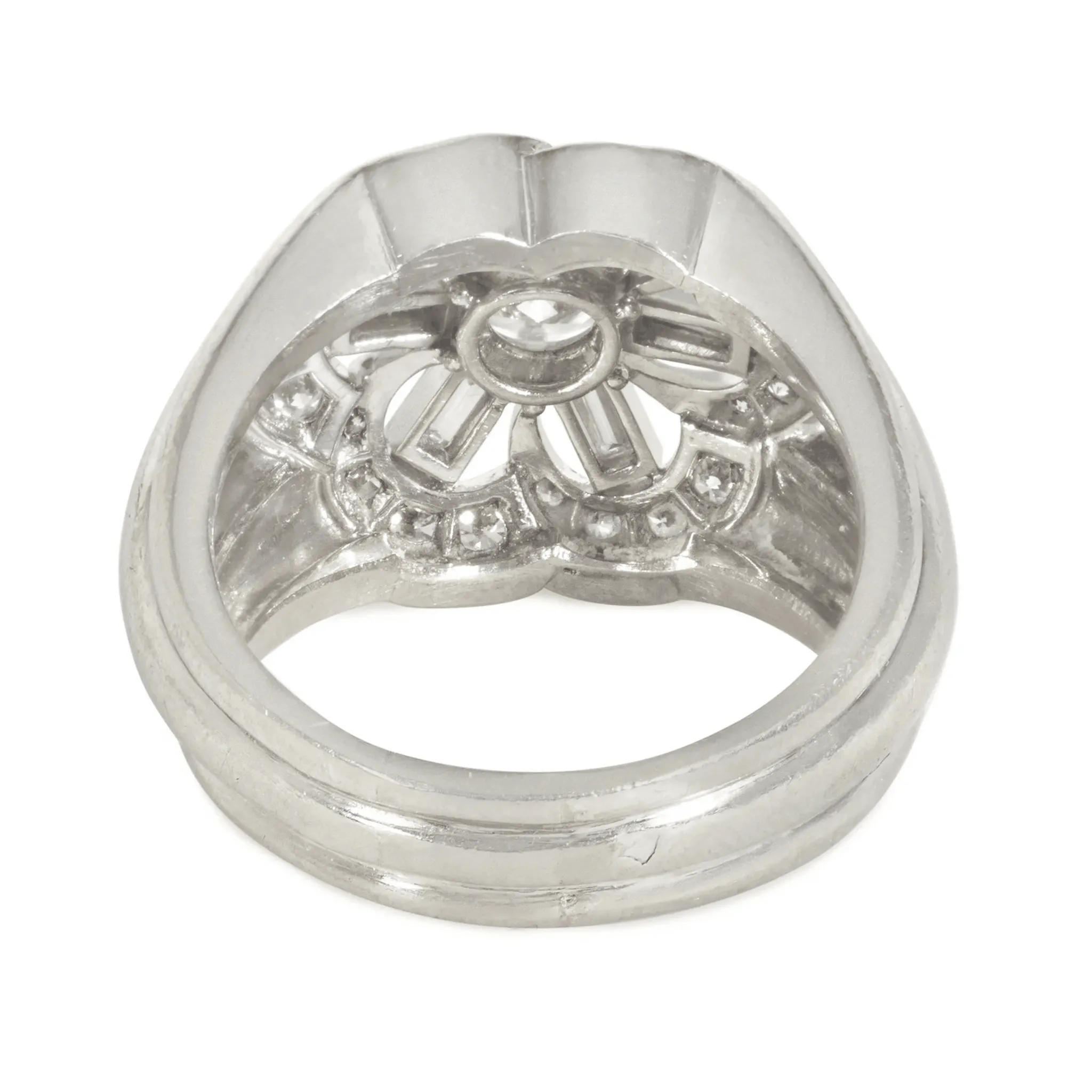 French 1940s Platinum Diamond Ring