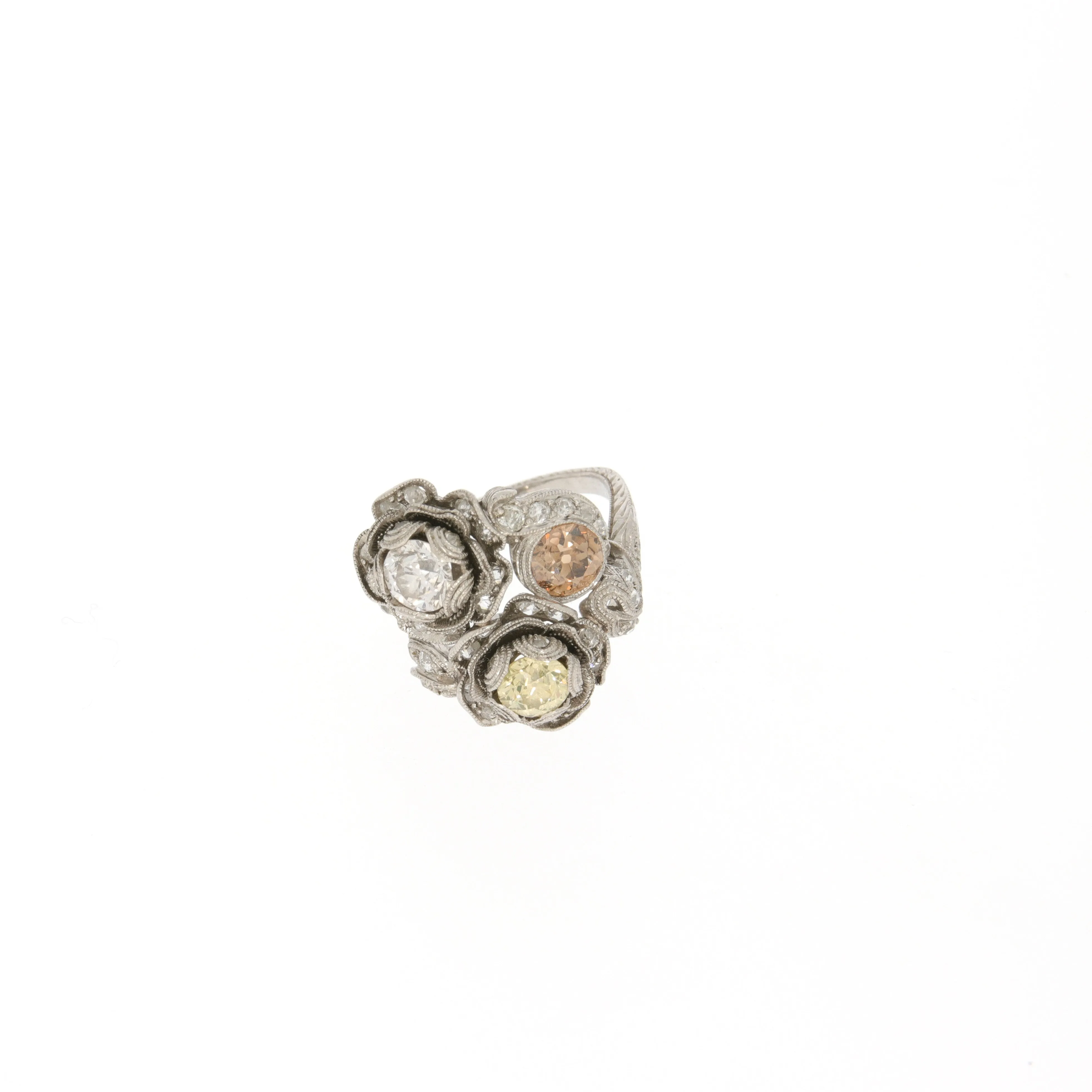 French Edwardian Platinum Diamond Ring