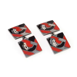 Grard Sandoz "Coquille duf" Eggshell Lacquer Cuff Links