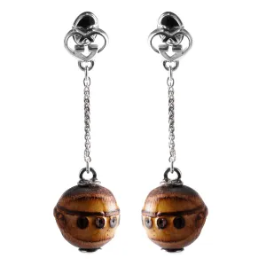 Gucci Bamboo Double G Silver Drop Earrings