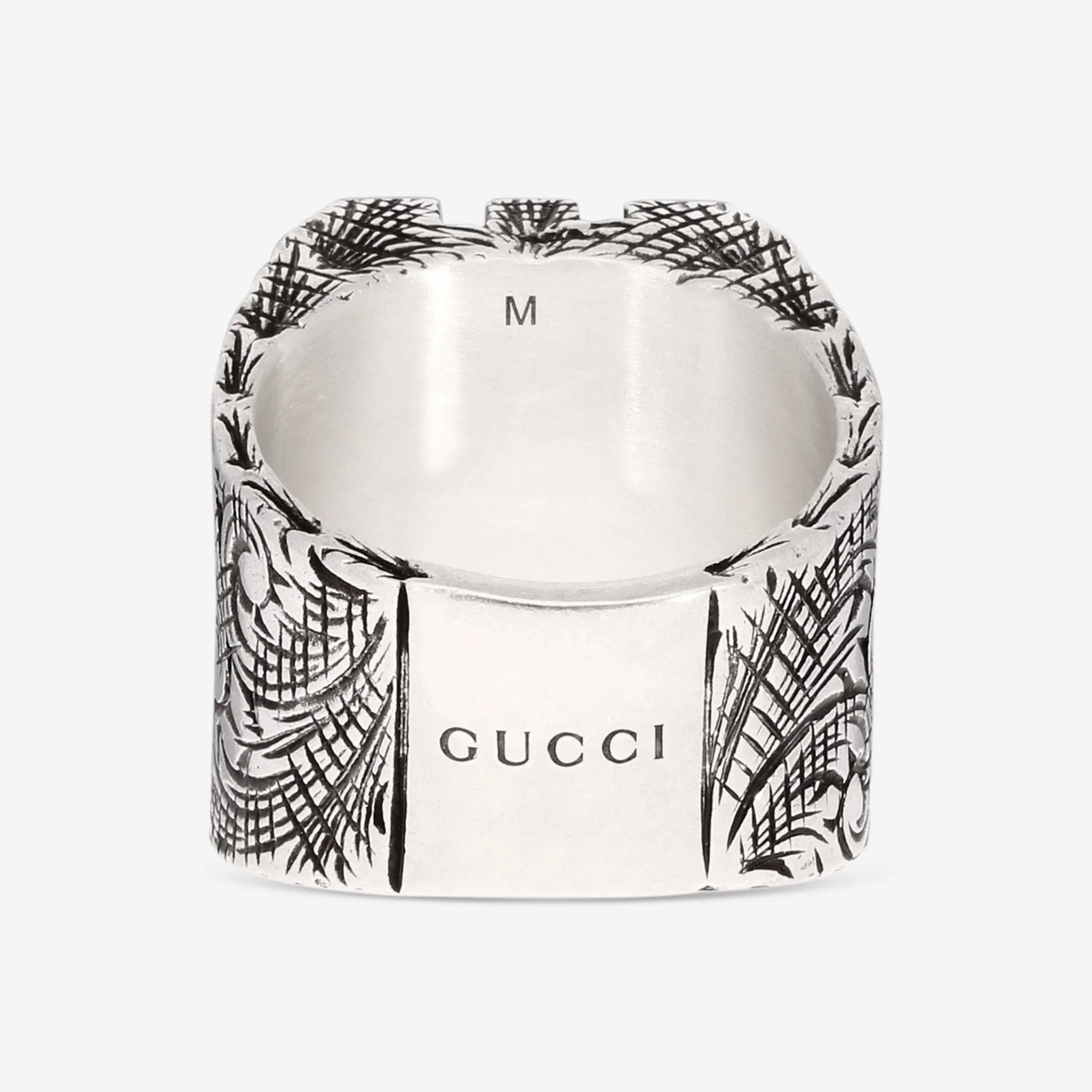 Gucci Sterling Silver Letter "W" Ring Sz. 8 YBC554266001