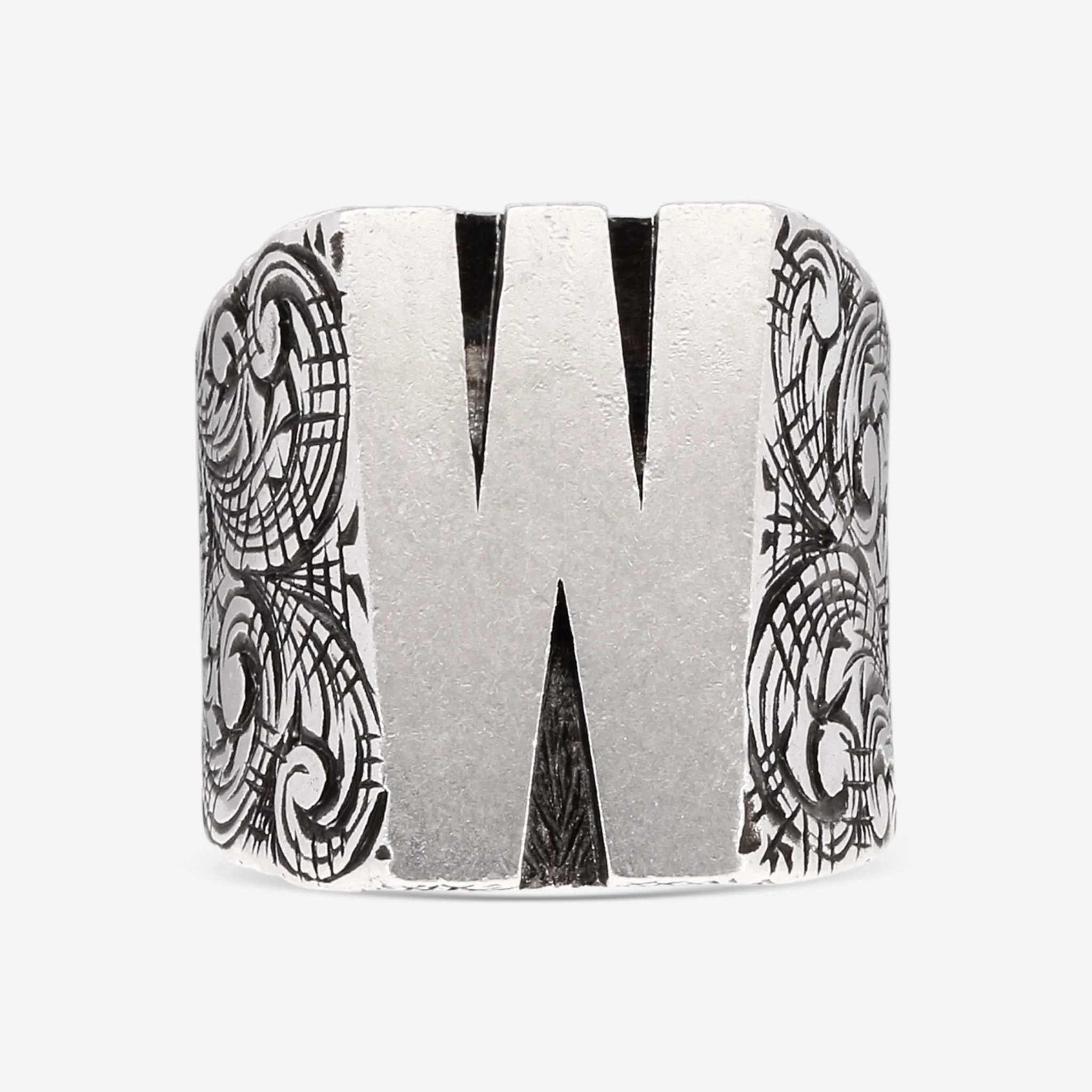 Gucci Sterling Silver Letter "W" Ring Sz. 8 YBC554266001