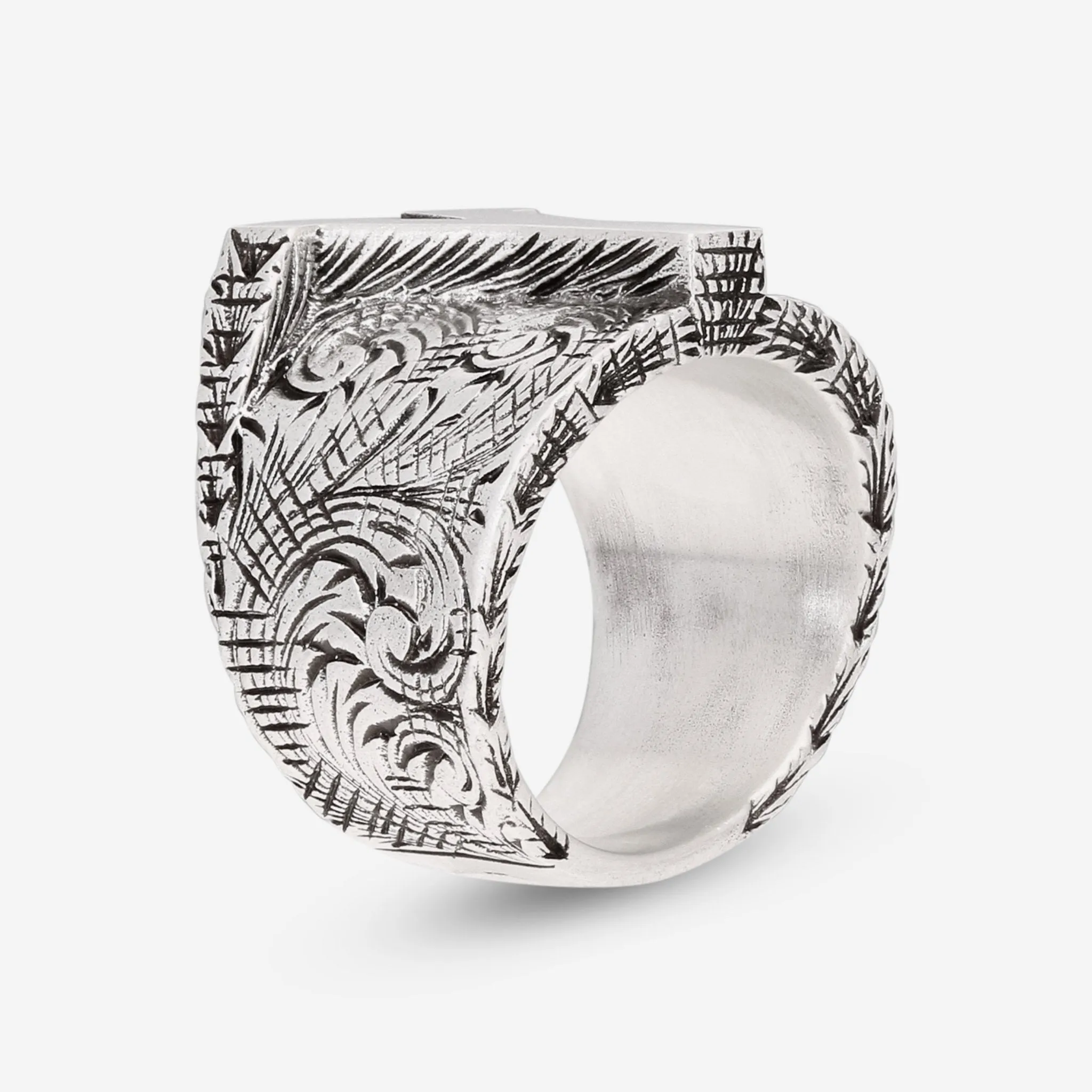 Gucci Sterling Silver Letter "Y" Ring Sz. 8 YBC554268001