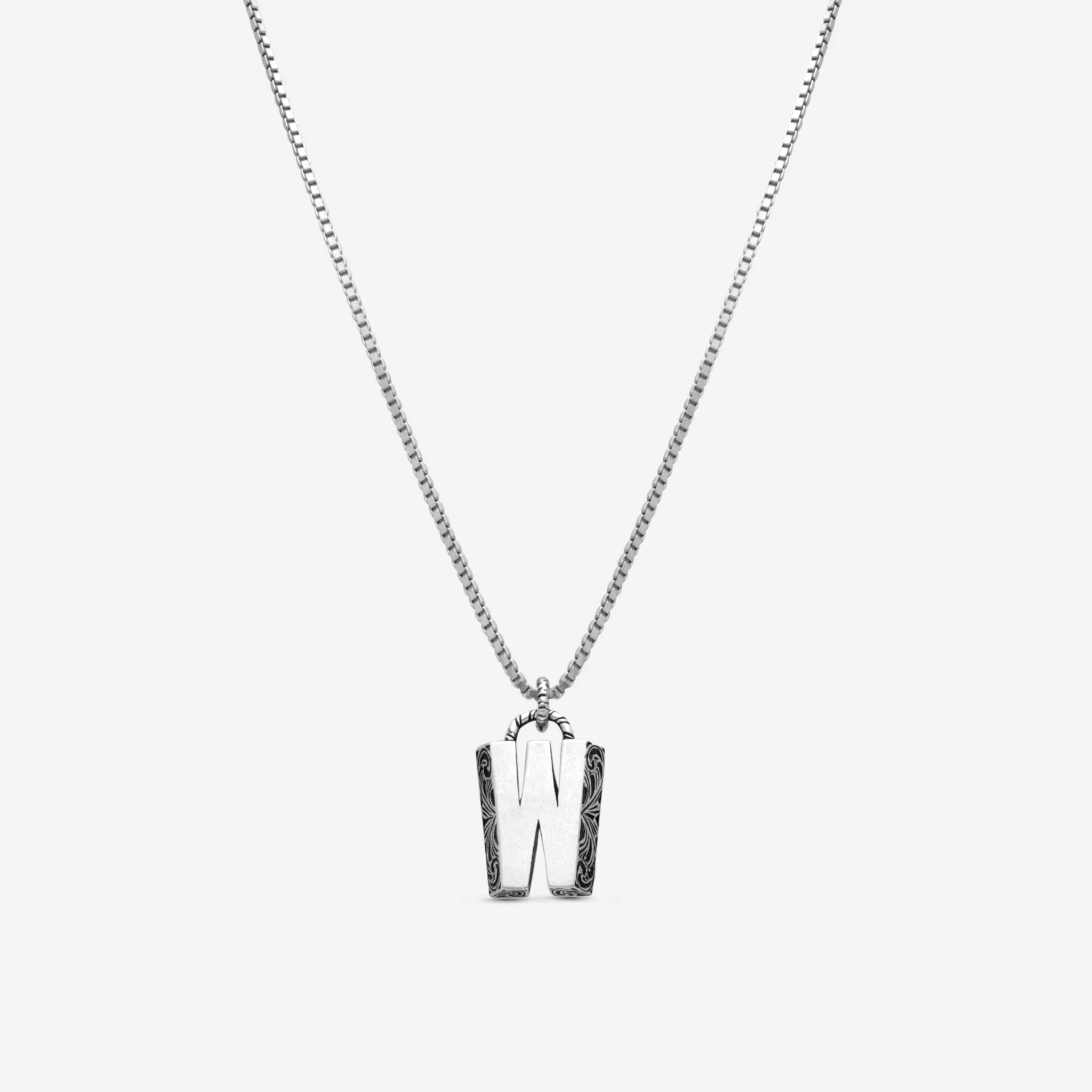Gucci Sterling Silver Pendant Letter "W" Necklace YBC55425700100M