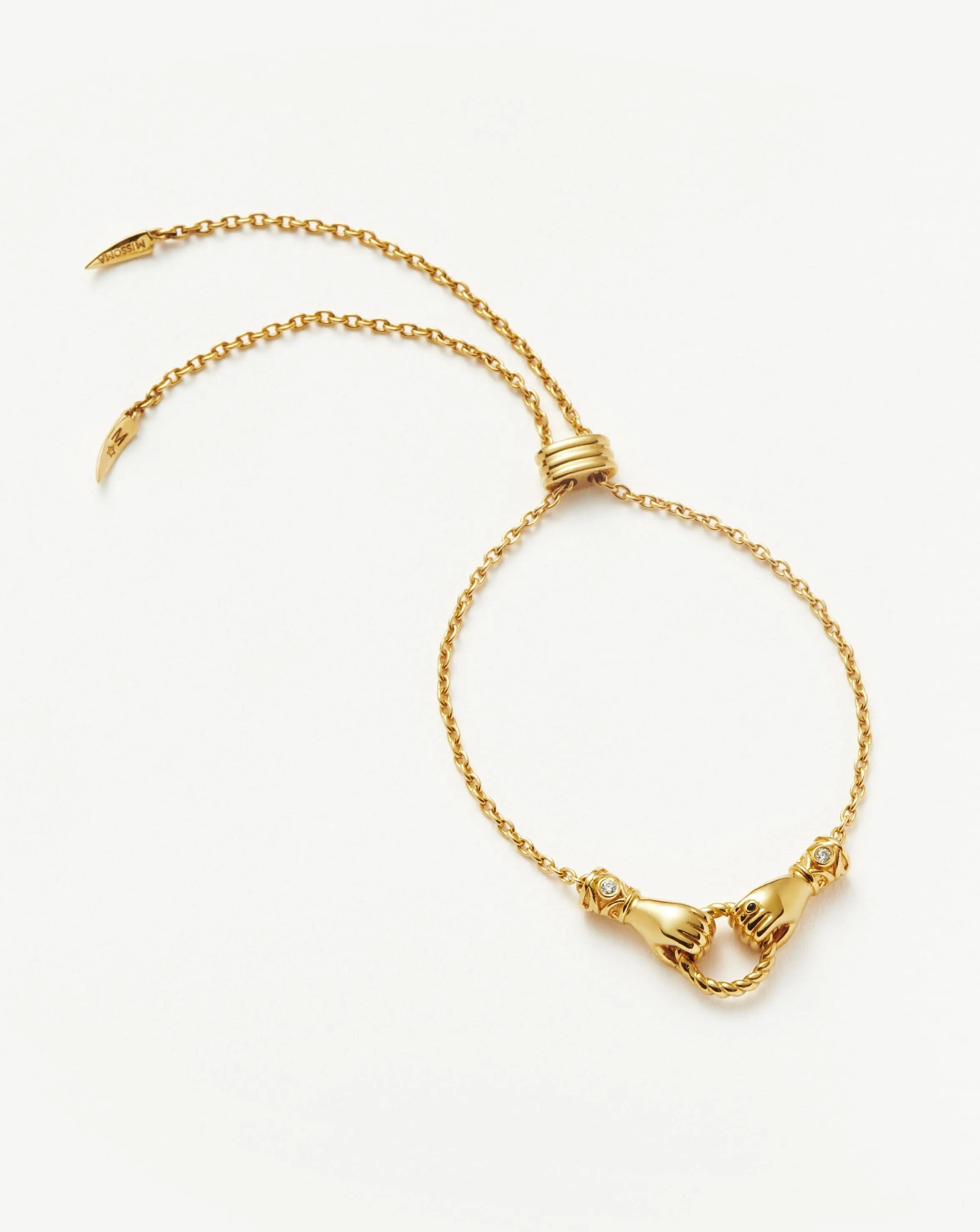 Harris Reed In Good Hands Slider Bracelet | 18k Gold Plated/Cubic Zirconia