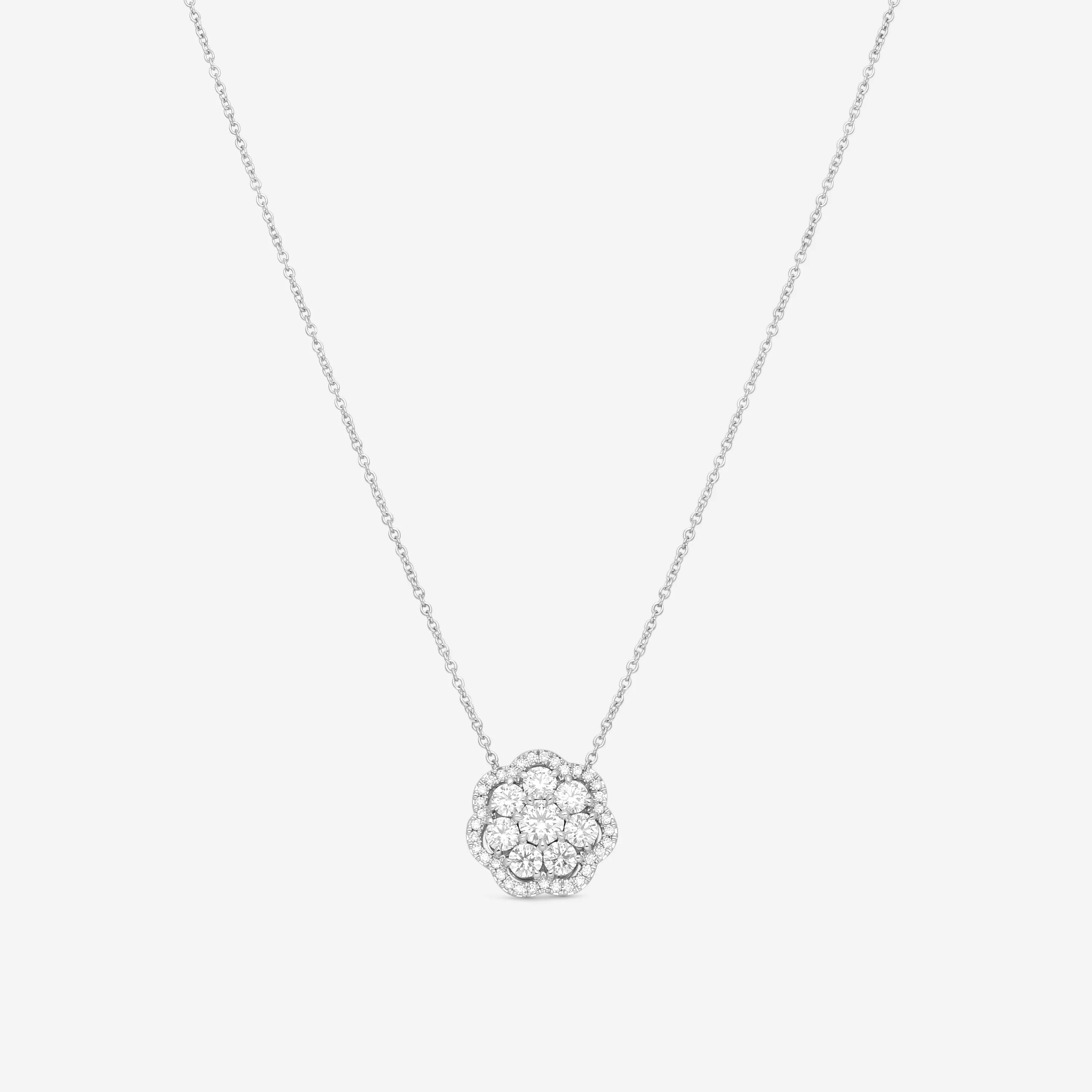 Hearts On Fire Aurora 18K White Gold Cluster Pendant HFPAURC01458W-C
