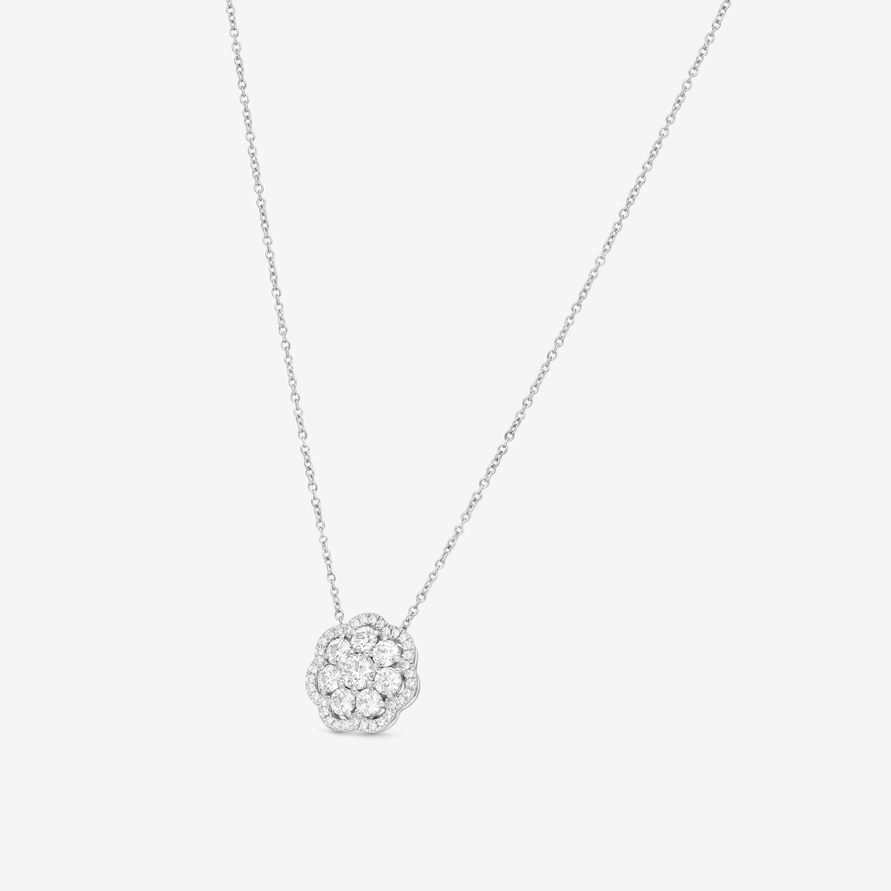Hearts On Fire Aurora 18K White Gold Cluster Pendant HFPAURC01458W-C