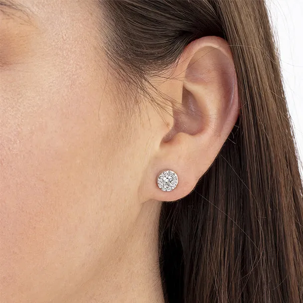 HEARTS ON FIRE 'FULFILLMENT' 18CT WHITE GOLD 1.01CT DIAMOND STUD EARRINGS