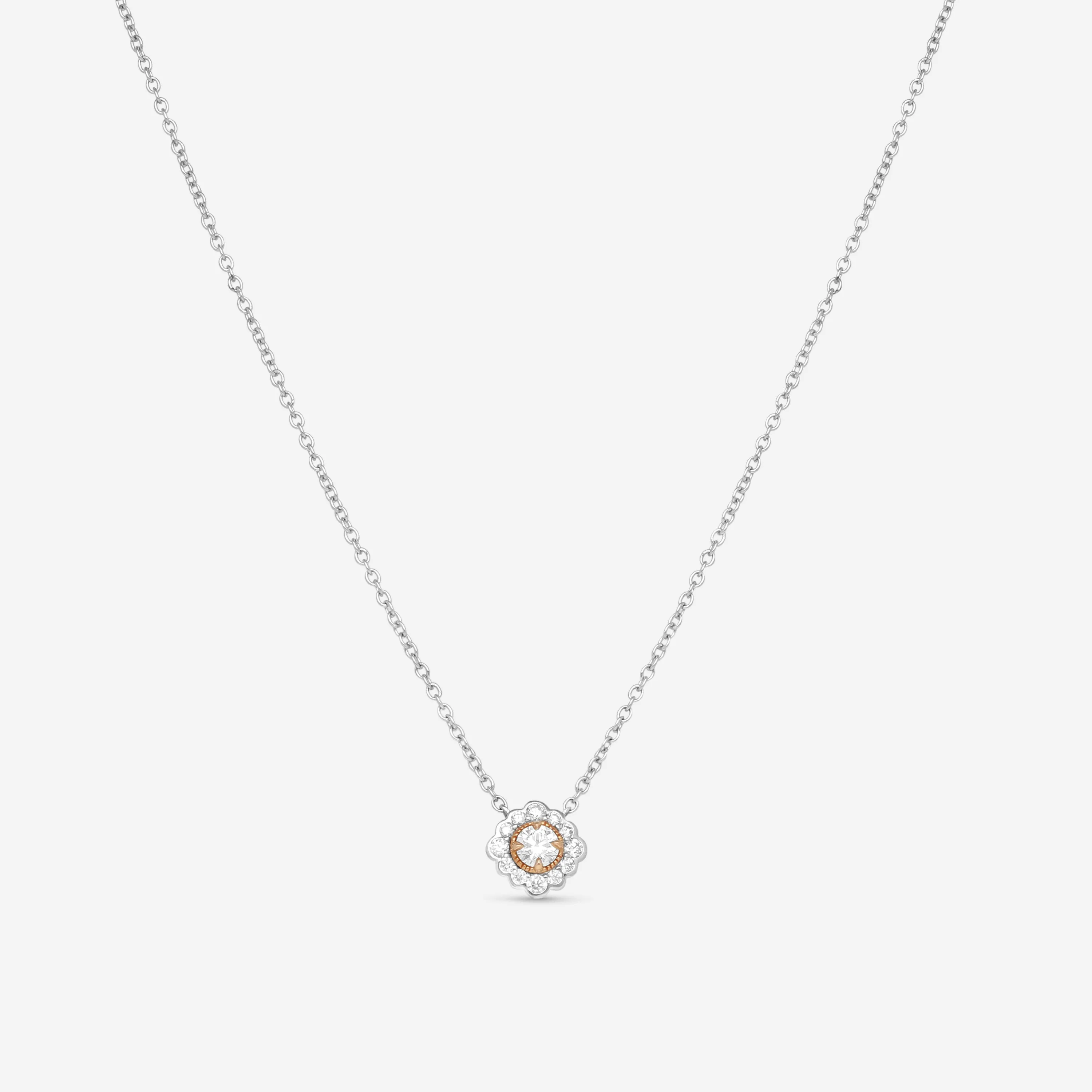 Hearts On Fire Liliana 18K Rose Gold & Platinum Flower Pendant HFPLILFLWR00288RP