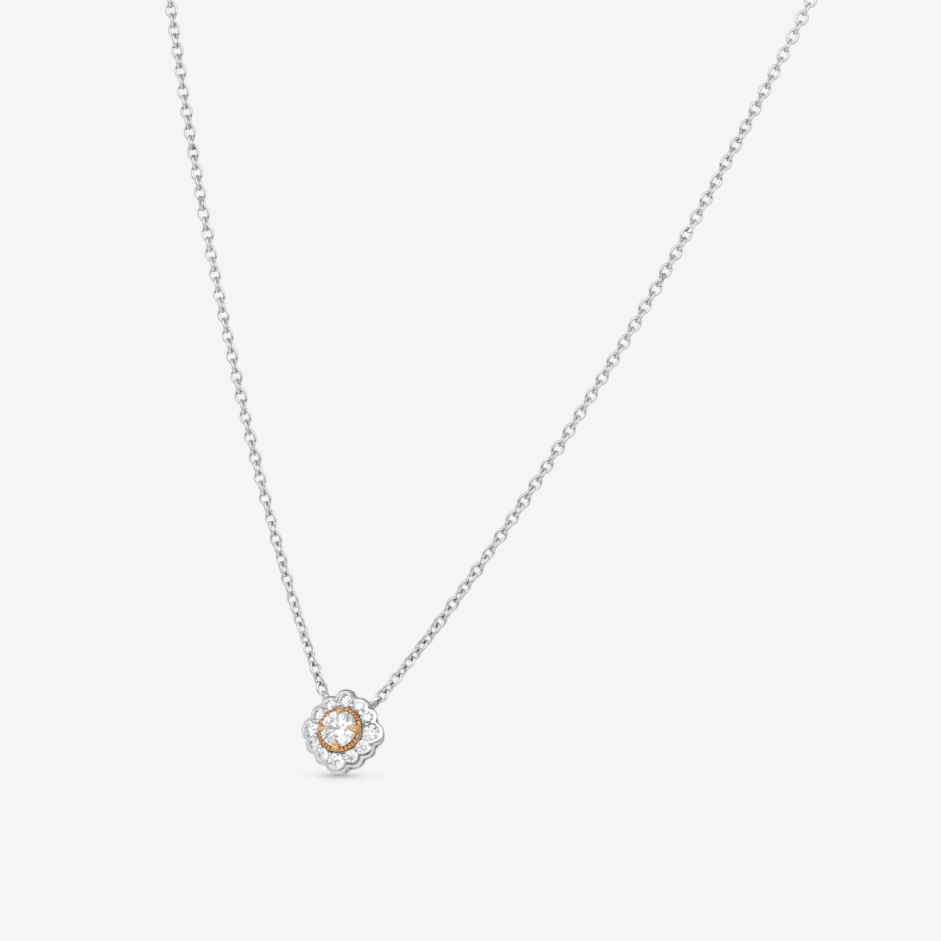 Hearts On Fire Liliana 18K Rose Gold & Platinum Flower Pendant HFPLILFLWR00288RP