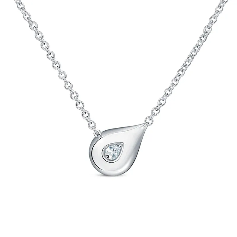 HEARTS ON FIRE 'LU' 18CT WHITE GOLD DROPLET PENDANT