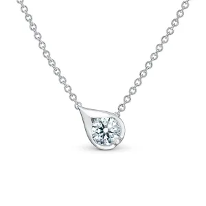 HEARTS ON FIRE 'LU' 18CT WHITE GOLD DROPLET PENDANT