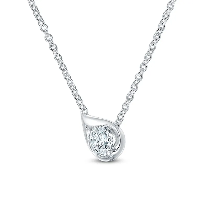 HEARTS ON FIRE 'LU' 18CT WHITE GOLD DROPLET PENDANT