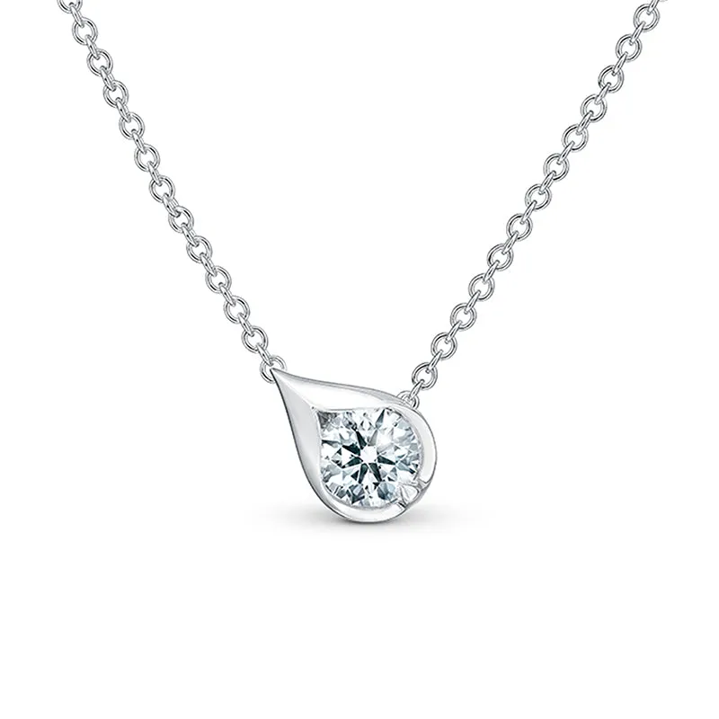 HEARTS ON FIRE 'LU' 18CT WHITE GOLD DROPLET PENDANT