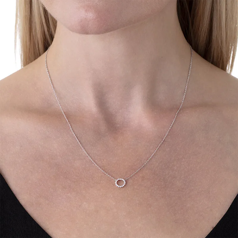 HEARTS ON FIRE 'SIGNATURE CIRCLE' 18CT WHITE GOLD DIAMOND PENDANT SMALL