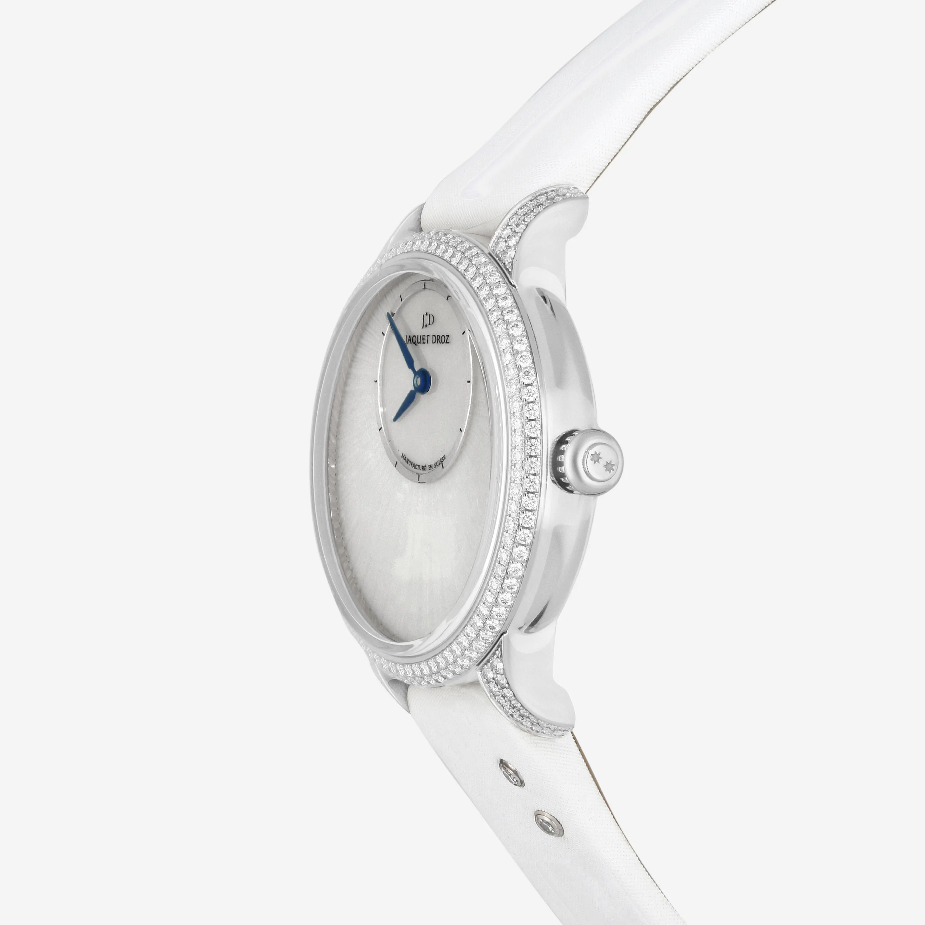 Jaquet Droz Petite Heure Minute 18K White Gold Diamond Automatic Ladies Watch J005004570