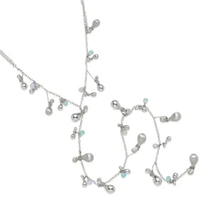 Laurentia Topaz Chalcedony White Gold Drop Necklace