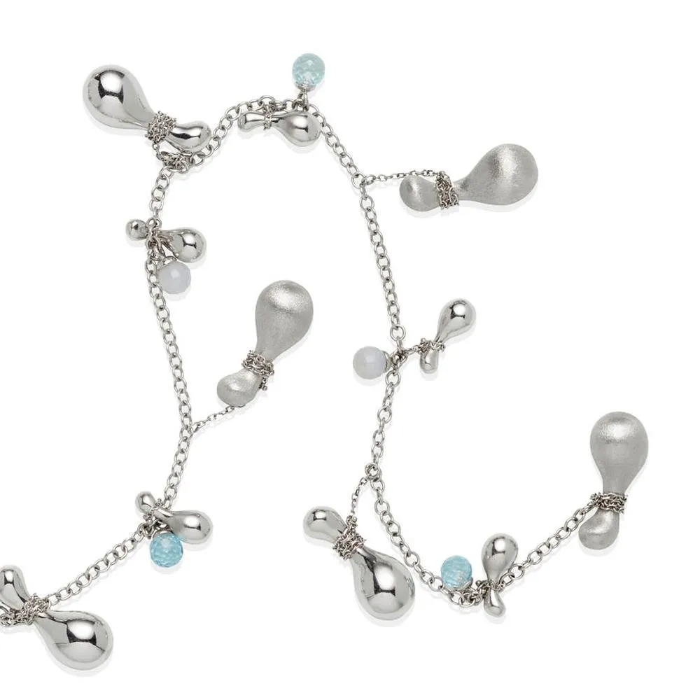 Laurentia Topaz Chalcedony White Gold Drop Necklace