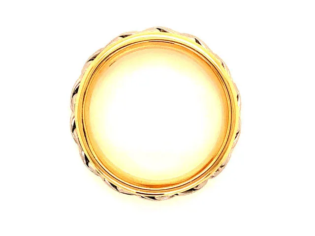 Mens 18k Yellow Gold & Platinum 2-Toned Braided Wedding Band