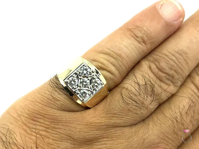 Men's Five Diamond Ring in 14K And Platinum
