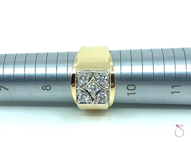 Men's Five Diamond Ring in 14K And Platinum