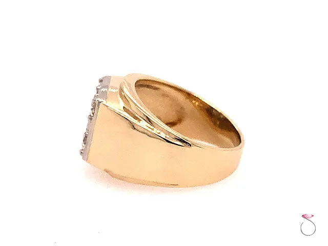 Men's Five Diamond Ring in 14K And Platinum