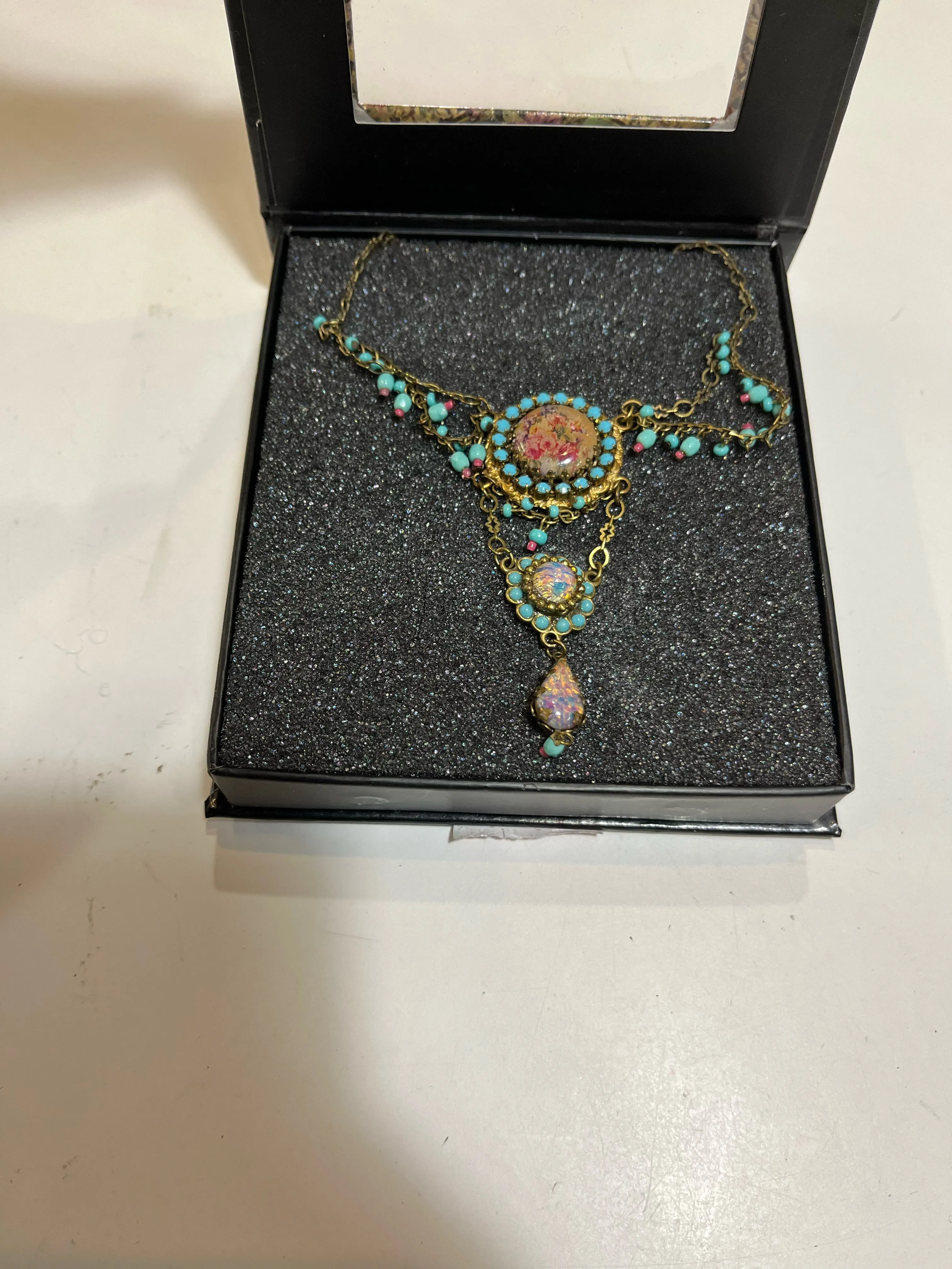 Michal Negrin Blue & Floral Necklace