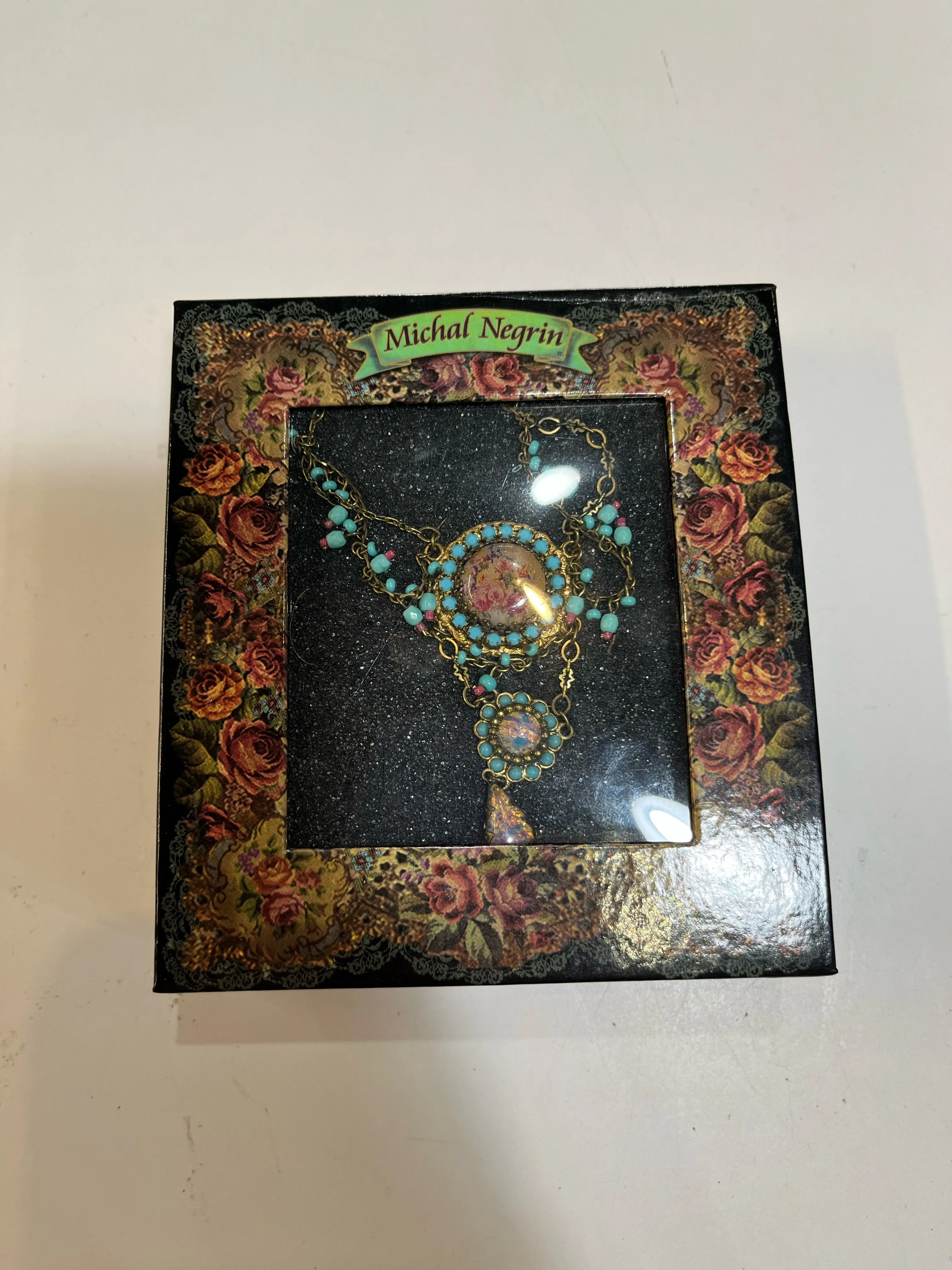 Michal Negrin Blue & Floral Necklace