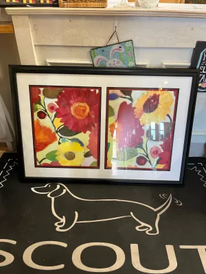Multi-color Floral Framed Art