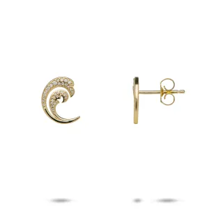 Nalu Earrings in Gold with Diamonds - 12mm