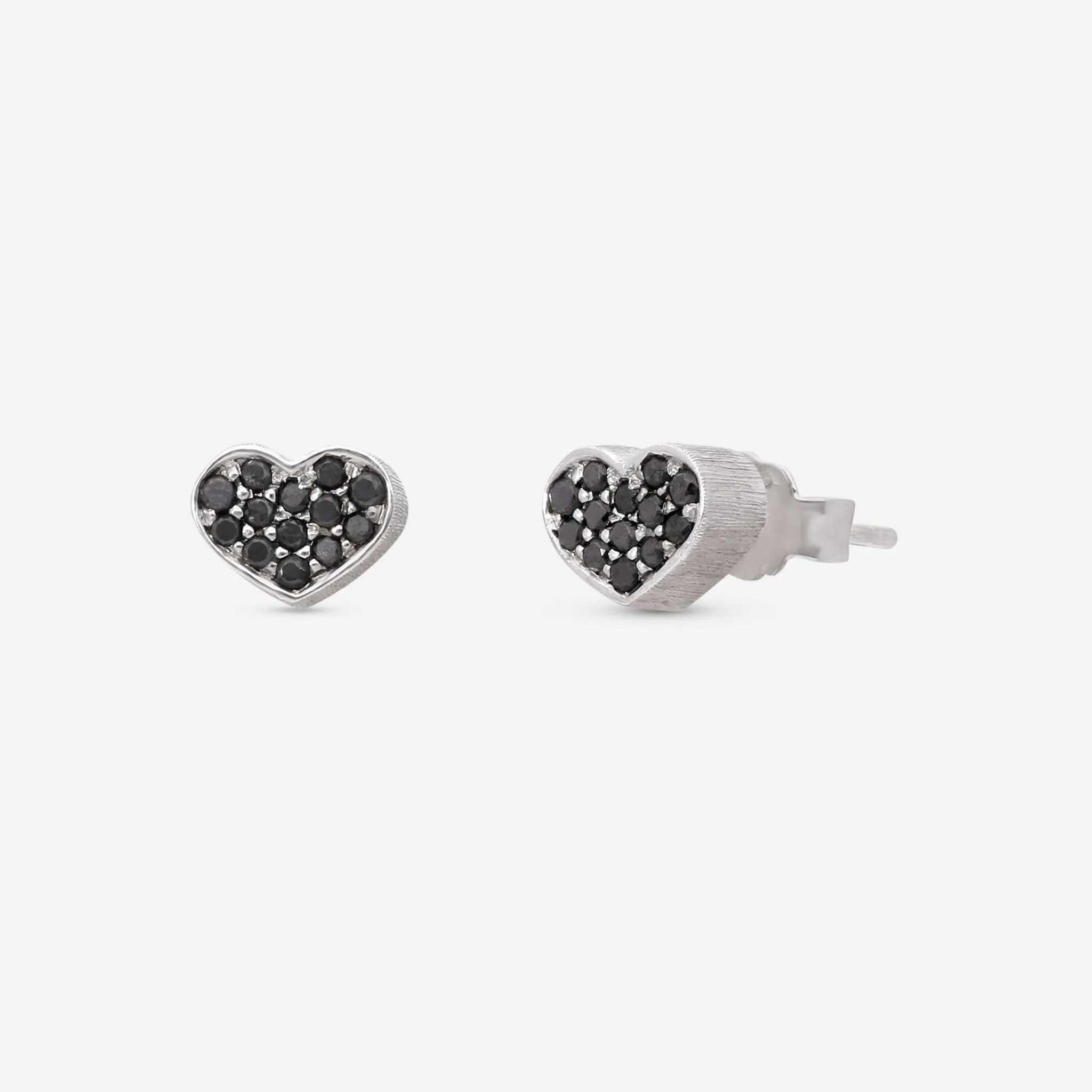Nanis 18K White Gold Black Diamond Stud Earrings OS2-506