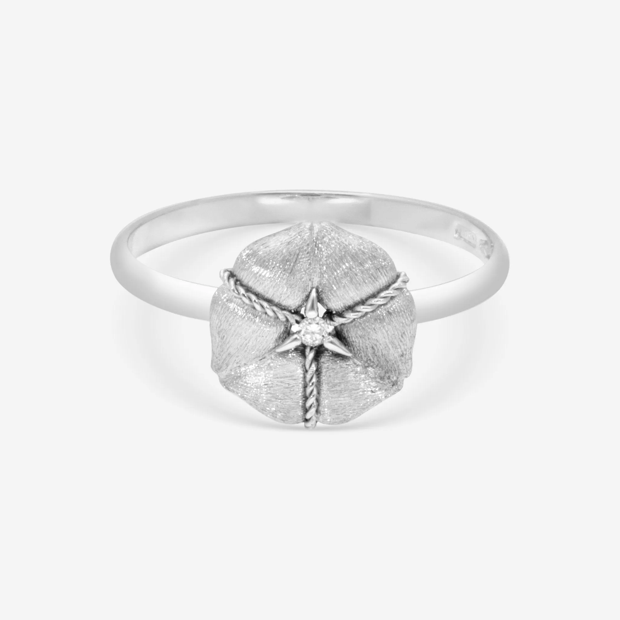 Nanis 18K White Gold Diamond Ring Sz.7.5 AS3-571