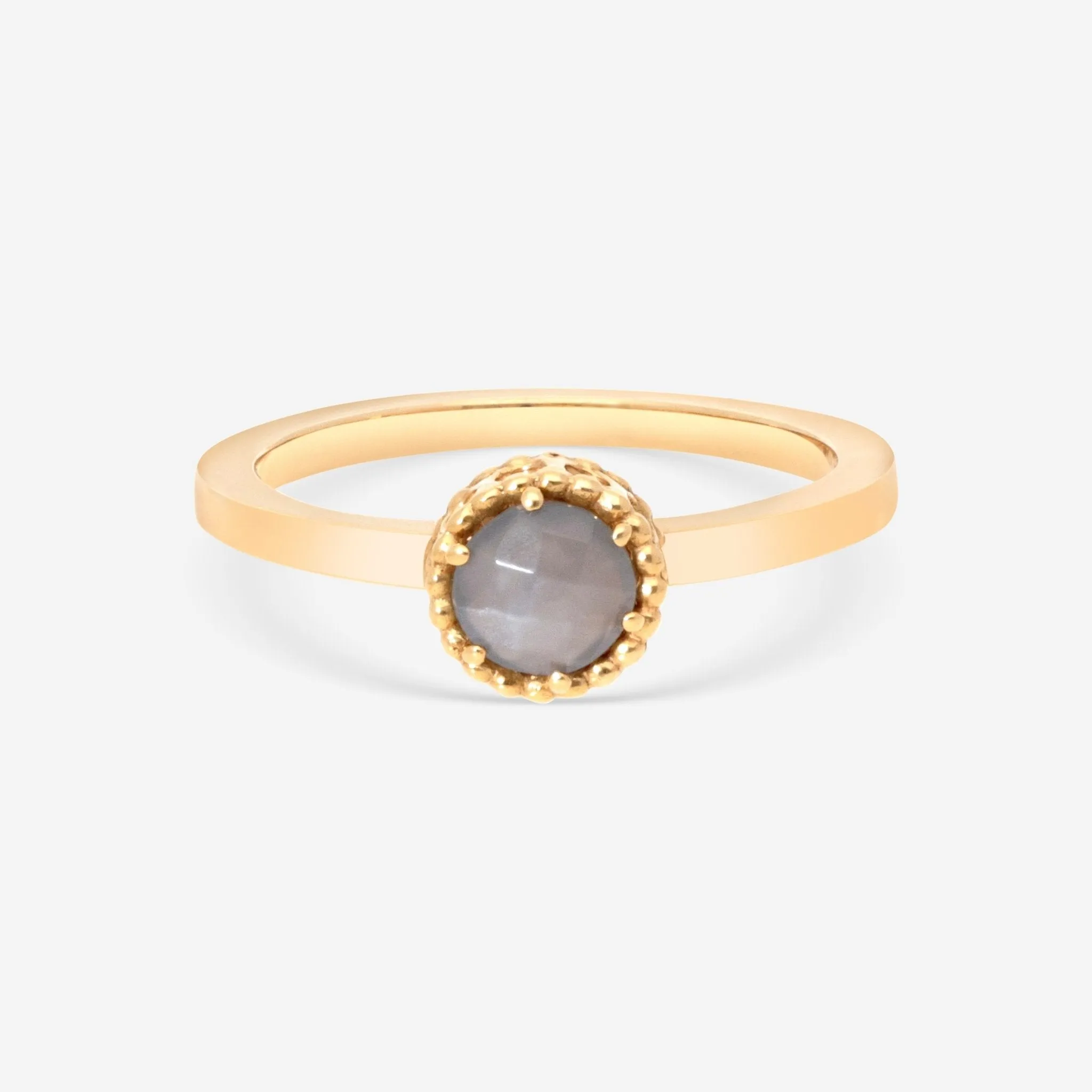 Nanis 18K Yellow Gold Natural Stone Ring Sz. 7  AH31-560
