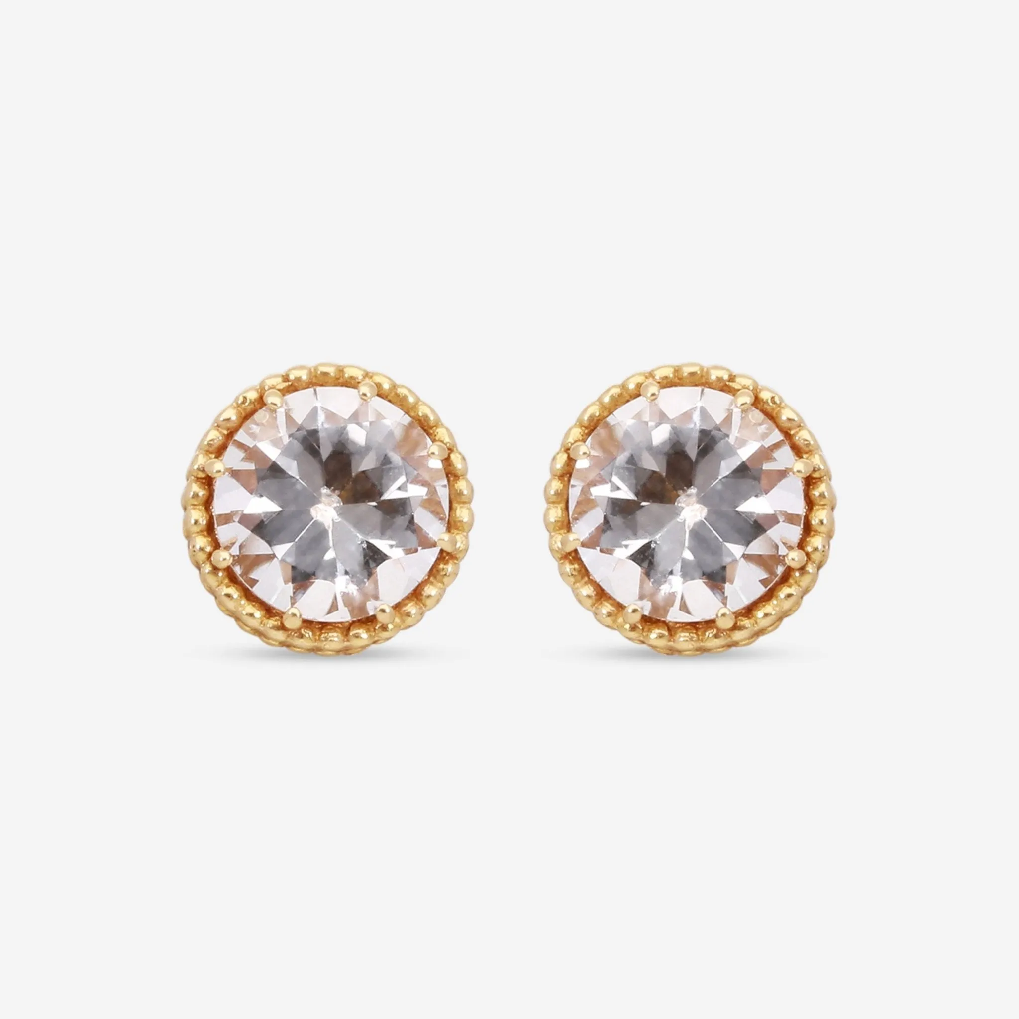 Nanis 18K Yellow Gold Rock Crystal Earrings OA17-560