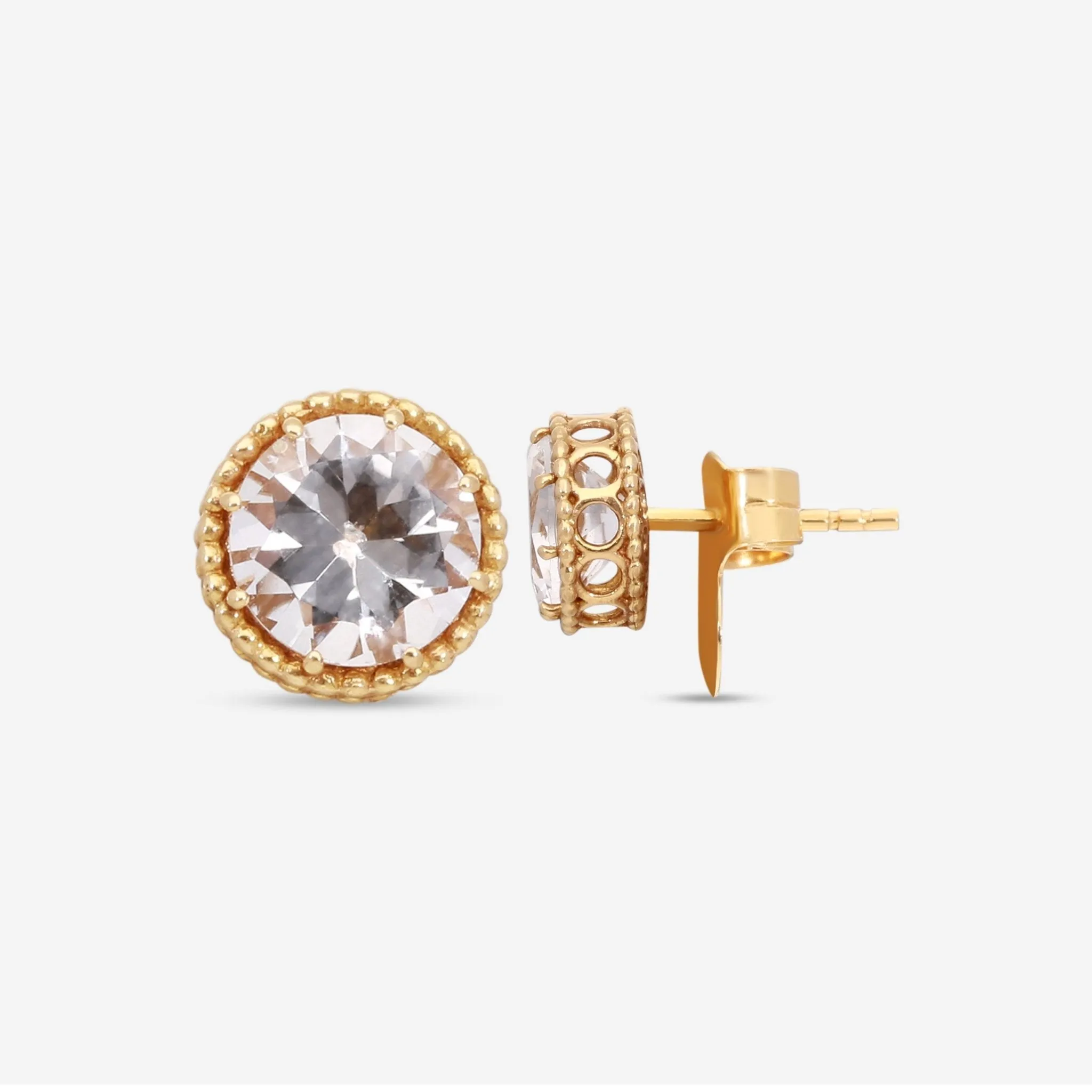 Nanis 18K Yellow Gold Rock Crystal Earrings OA17-560