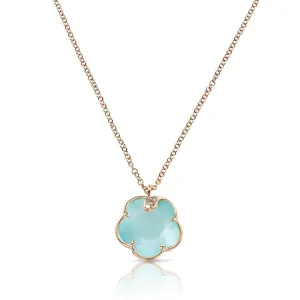 PASQUALE BRUNI PETIT JOLI 18CT ROSE GOLD TURQUOISE SEA MOON GEM & WHITE MOONSTONE DOUBLET DIAMOND NECKLACE