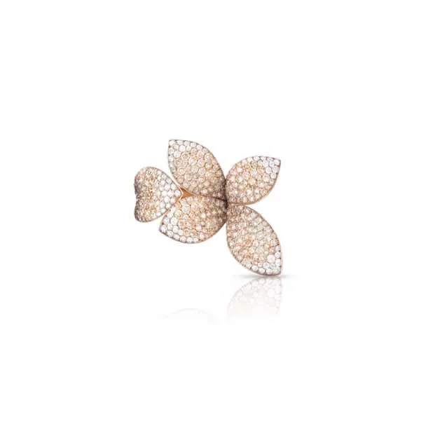 PASQUALE BRUNI "GIARDINI SEGRETI' 18CT ROSE GOLD WHITE & CHAMPAGNE DIAMOND RINGS
