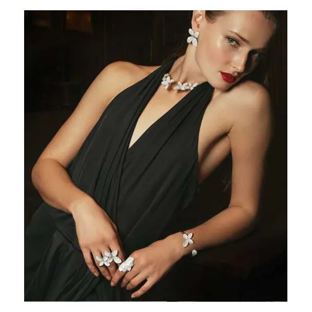 PASQUALE BRUNI "GIARDINI SEGRETI' 18CT ROSE GOLD WHITE & CHAMPAGNE DIAMOND RINGS