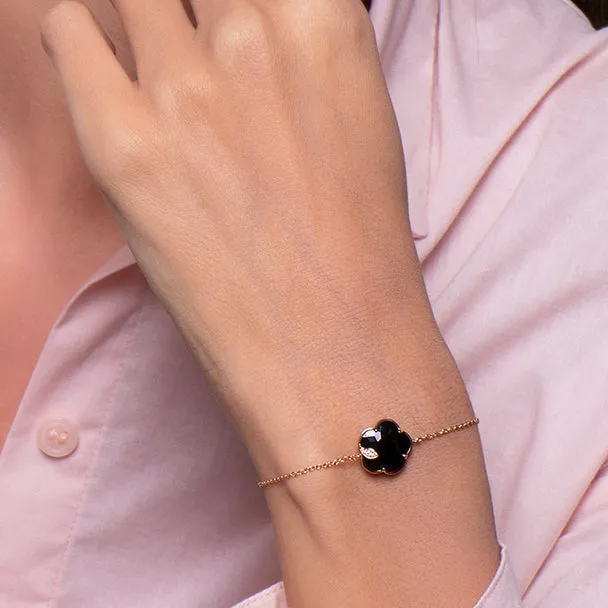 PASQUALE BRUNI 'TON JOLI' 18CT ROSE GOLD ONYX WHITE AND CHAMPAGNE DIAMOND BRACELET