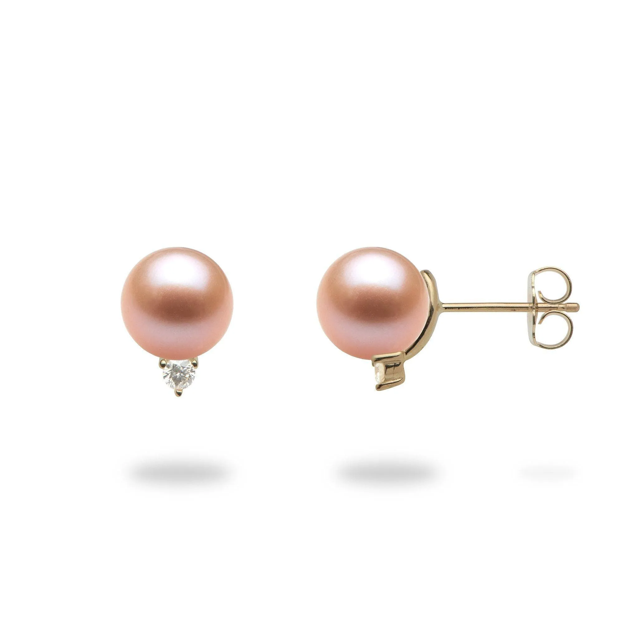 Pick A Pearl Earrings in Gold with Diamonds