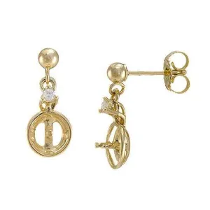 Pick A Pearl Earrings in Gold with Diamonds